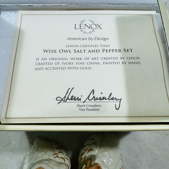 Lenox OWL Salt & Pepper Shakers "Wise Owl" NEW IN BOX - Picture 6 of 7
